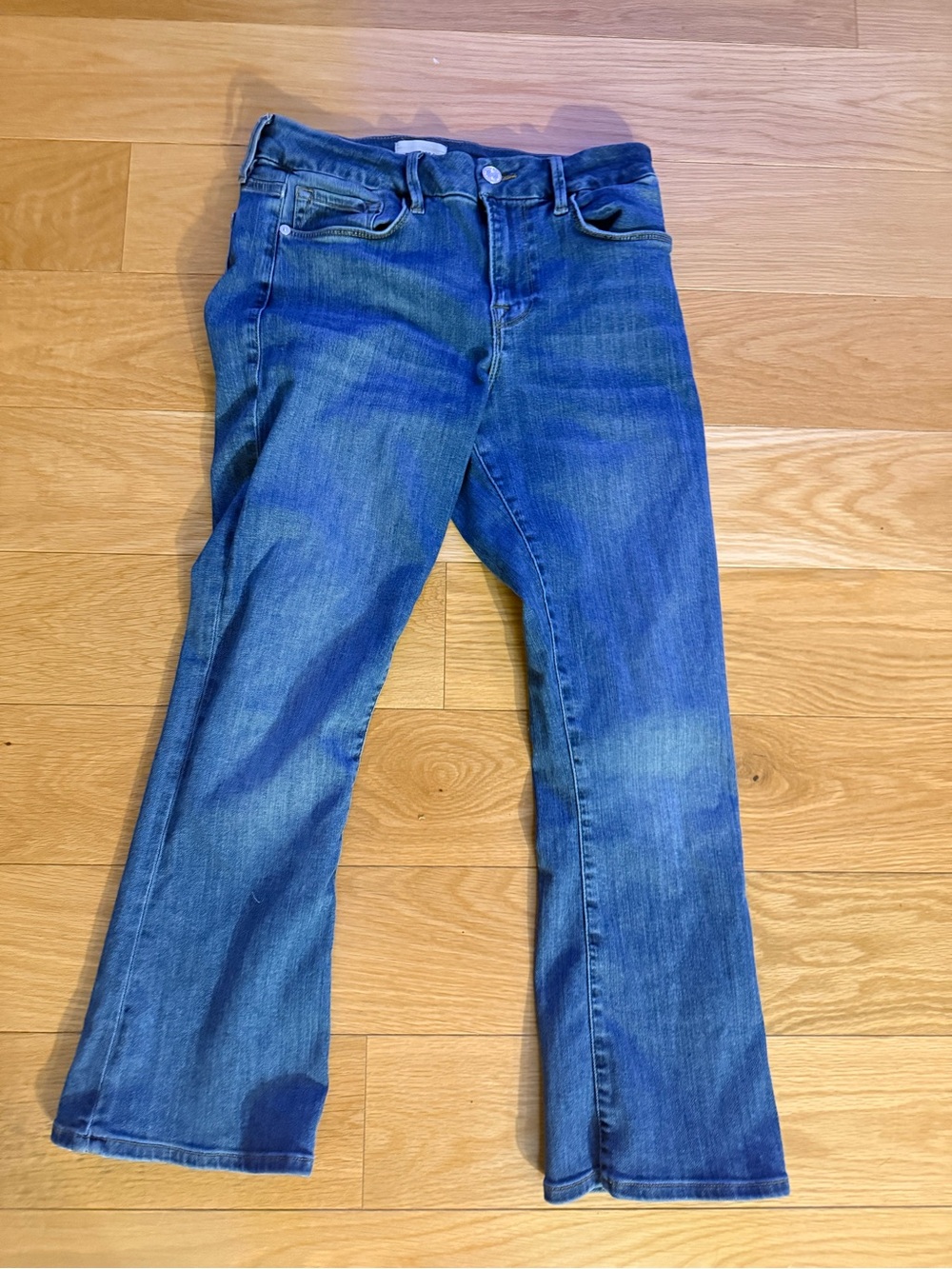 Frame Denim Blue Crop Mini Boot Jeans